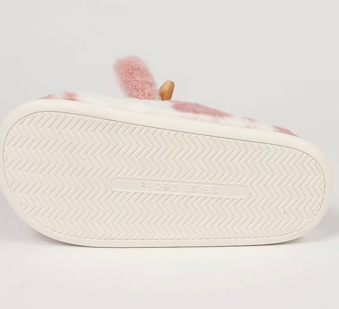 Cow Womens Slipper Cute Cartoon with Memory Foam Fluffy Soft Warm Slip On House Slippers Anti-Skid Cozy Plush for Indoor Outdoor
