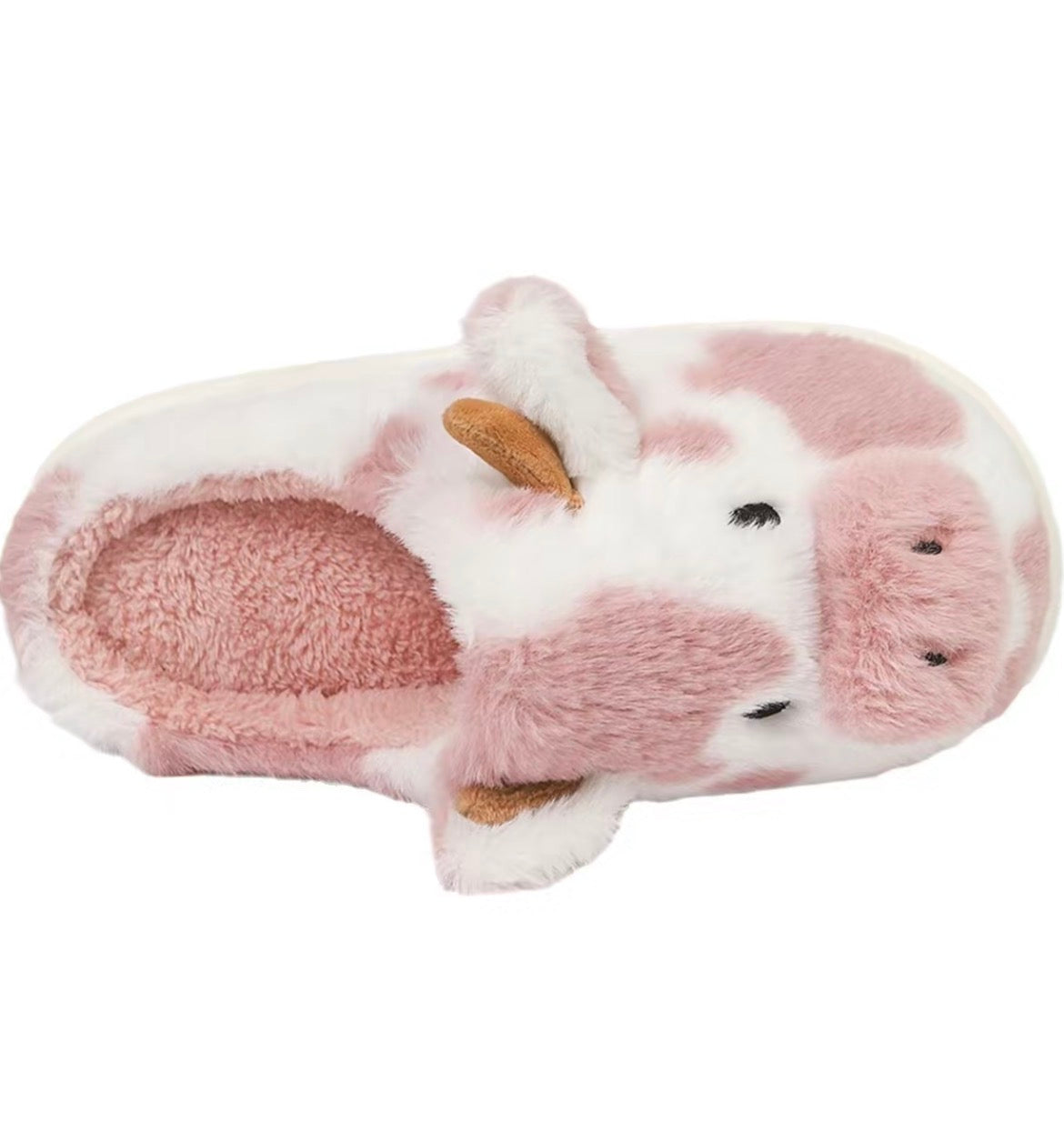 Cow Womens Slipper Cute Cartoon with Memory Foam Fluffy Soft Warm Slip On House Slippers Anti-Skid Cozy Plush for Indoor Outdoor