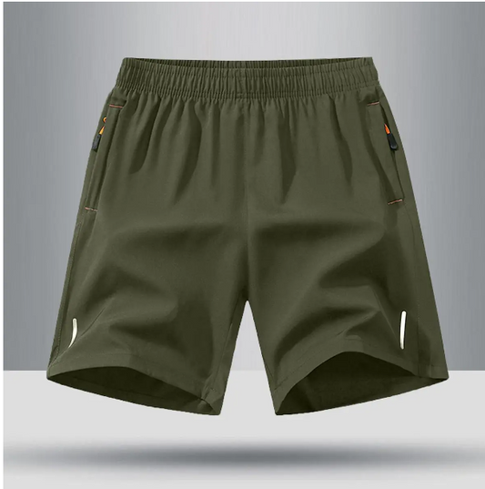Men's Solid Color Zipper Pocket Shorts - Summer
